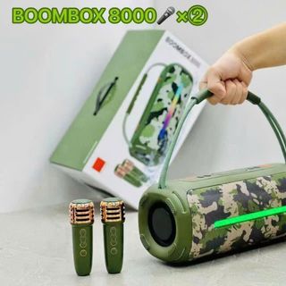 LOA BLUETOOTH BOOMBOX X8000 ( Kèm 2 Micro Không Dây)