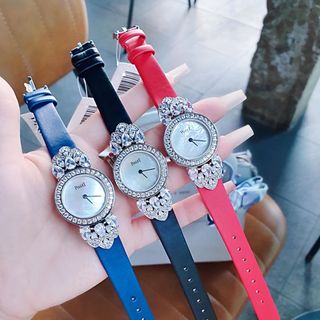 XẢ KHO ĐẦU NĂM ĐỒNG HỒ NỮ CAO CẤP PYAGET DÂY DA VIỀN XOÀN LÁ