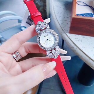 XẢ KHO ĐẦU NĂM ĐỒNG HỒ NỮ CAO CẤP PYAGET DÂY DA VIỀN XOÀN LÁ