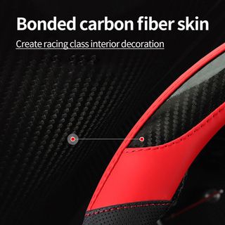 Bọc vo lang ô tô thể thao - da vân carbon phối da nhiều màu phù hợp với size 38cm Dùng cho xe 4 chỗ - 7 chỗ , bán tảI