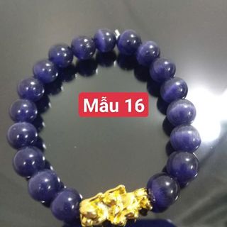 Vòng tay phong thủy đá mắt mèo 10lyy mix tỳ hưu