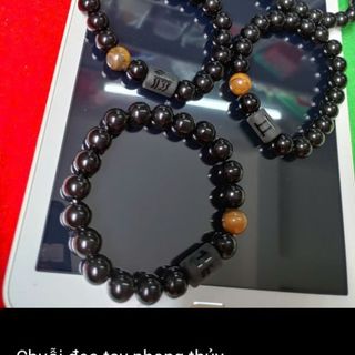 Vòng tay chuỗi hạt đeo tay màu đen mẫu y hình