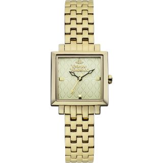 ĐỒNG HỒ NỮ CAO CẤP VIVIENN MẶT VUÔNG DÂY THÉP MẠ PVD VÀNG FULLBOX