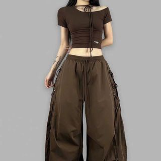 Quần Dù Thùng Đính Khoen Xỏ Dây Phù Hợp Ngày Hè