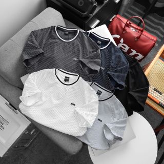 T shirt BOSS in Full kết hợp bo dệt  Chất  Cotton 100% 4c.  Dày Mịn mát.