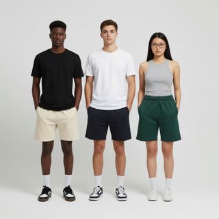 Short thun nam, 100% cotton da cá.