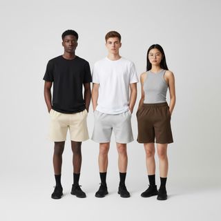 Short thun nam, 100% cotton da cá.