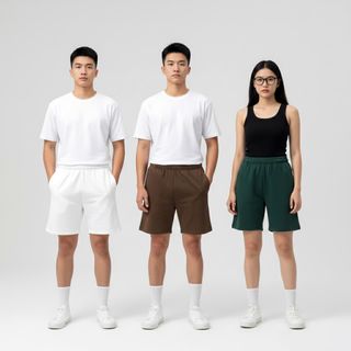 Short thun nam, 100% cotton da cá.