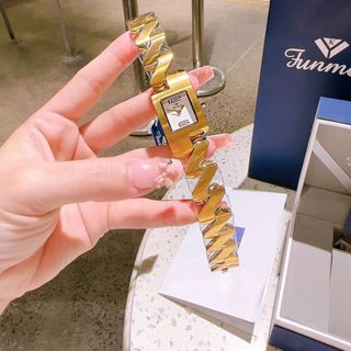 ĐỒNG HỒ NỮ CHÍNH HÃNG FUNMEI F2112L DÂY THÉP ZICZAC VÀNG FULLBOX HÃNG