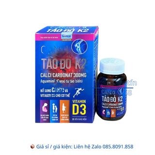 Viên uống Canxi Tảo Đỏ K2 giúp bổ sung Canxi và vitamin D3 cho cơ thể hộp 30 viên