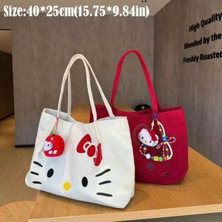 Túi vải in hình hellokitty, Túi đeo vai dung tích lớn