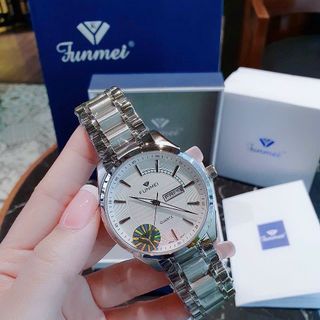 ĐỒNG HỒ NAM CHÍNH HÃNG FUNMEI F2040 DÂY THÉP CÓ LỊCH THỨ FULLBOX TEM