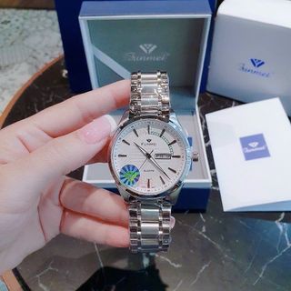 ĐỒNG HỒ NAM CHÍNH HÃNG FUNMEI F2040 DÂY THÉP CÓ LỊCH THỨ FULLBOX TEM