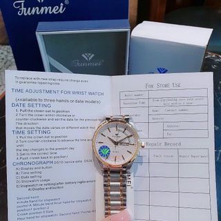 ĐỒNG HỒ NAM CHÍNH HÃNG FUNMEI F2040 DÂY THÉP CÓ LỊCH THỨ FULLBOX TEM