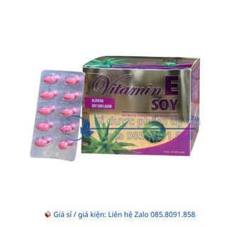 Viên uống Vitamin E Soy giúp hạn chế lão hóa da, giúp da sáng mịn, giảm nám, tàn nhang hộp 100 viên