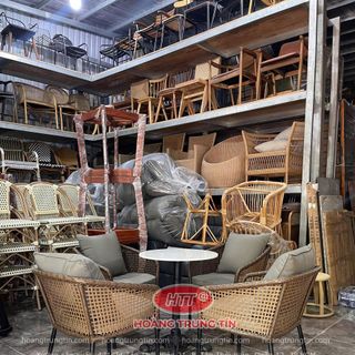 Bàn ghế cafe nhà hàng Nhựa Giả Mây ngoài trời