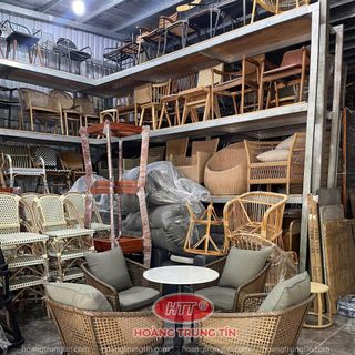 Bàn ghế cafe nhà hàng Nhựa Giả Mây ngoài trời