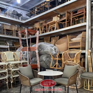 Bàn ghế cafe nhà hàng Nhựa Giả Mây ngoài trời