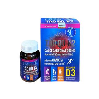 Viên uống Canxi Tảo Đỏ K2 giúp bổ sung Canxi và vitamin D3 cho cơ thể hộp 30 viên