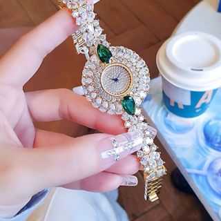 SET ĐỒNG HỒ NỮ CHÍNH HÃNG FUNMEI F0022 GOLD ĐÍNH ĐÁ KÈM DÂY CHUYỀN FULLBOX TEM