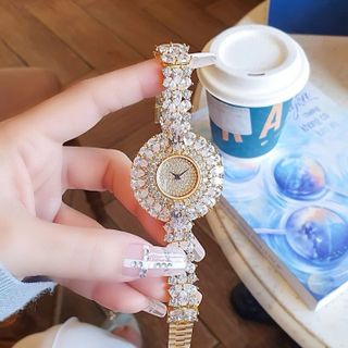 SET ĐỒNG HỒ NỮ CHÍNH HÃNG FUNMEI F0022 GOLD ĐÍNH ĐÁ KÈM DÂY CHUYỀN FULLBOX TEM