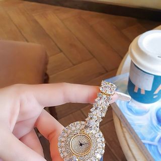 SET ĐỒNG HỒ NỮ CHÍNH HÃNG FUNMEI F0022 GOLD ĐÍNH ĐÁ KÈM DÂY CHUYỀN FULLBOX TEM