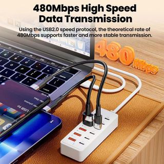 BỘ SẠC Ổ CẮM 12 TRONG 1 6 USB + 6TYPE C