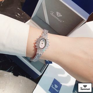 ĐỒNG HỒ NỮ CHÍNH HÃNG FUNMEI F5718  ĐÁ CZ TRÁI TIM FULLBOX TEM HÃNG