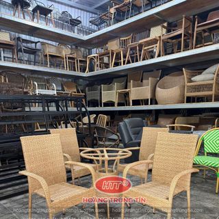 Bàn ghế cafe giá rẻ ghế faso vàng