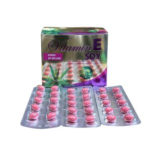 Viên uống Vitamin E Soy giúp hạn chế lão hóa da, giúp da sáng mịn, giảm nám, tàn nhang hộp 100 viên