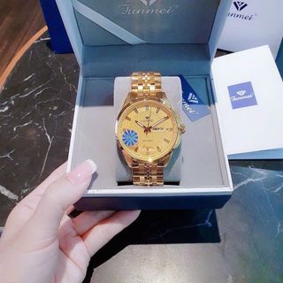 ĐỒNG HỒ NAM CHÍNH HÃNG FUNMEI F2037 DÂY THÉP CÓ LỊCH THỨ FULLBOX TEM