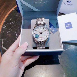 ĐỒNG HỒ NAM CHÍNH HÃNG FUNMEI F2037 DÂY THÉP CÓ LỊCH THỨ FULLBOX TEM