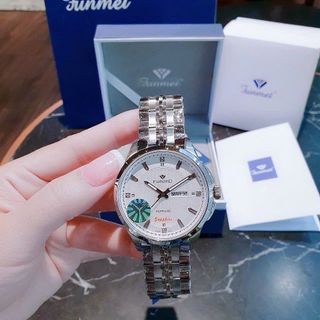 ĐỒNG HỒ NAM CHÍNH HÃNG FUNMEI F2037 DÂY THÉP CÓ LỊCH THỨ FULLBOX TEM