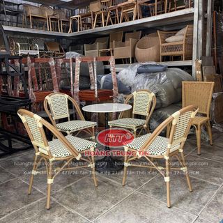 Bàn ghế mây nhựa ngoài trời cao cấp giá xưởng