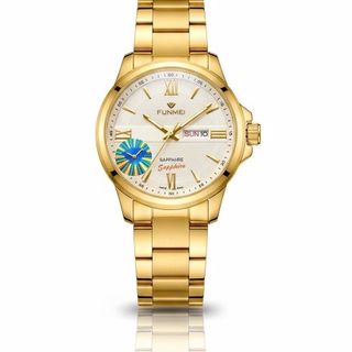 ĐỒNG HỒ NAM CHÍNH HÃNG FUNMEI F2038 DÂY THÉP CÓ LỊCH THỨ FULLBOX TEM