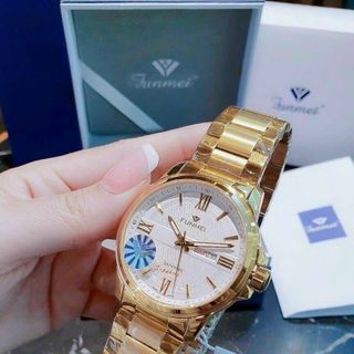 ĐỒNG HỒ NAM CHÍNH HÃNG FUNMEI F2038 DÂY THÉP CÓ LỊCH THỨ FULLBOX TEM