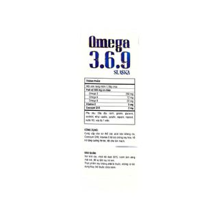 Viên uống Omega 3.6.9 Slaska Fish Oil 500mg giúp tăng cường thị lực, tốt cho tim mạch hộp 100 viên