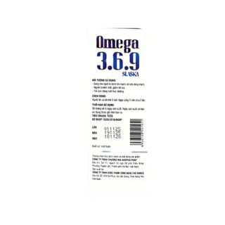 Viên uống Omega 3.6.9 Slaska Fish Oil 500mg giúp tăng cường thị lực, tốt cho tim mạch hộp 100 viên
