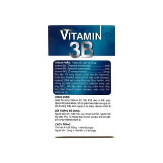 Viên uống Vitamin 3B giúp bổ sung Vitamin B1, B6, B12 cho cơ thể, giúp tăng cường sức khỏe hộp 100 viên