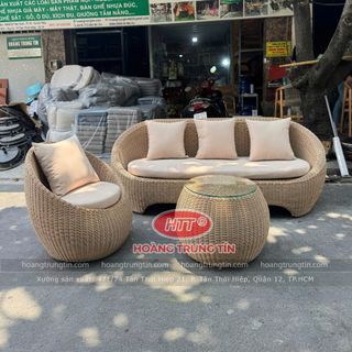 Sofa trứng mây nhựa giá rẻ ghế trứng mây nhựa tròn