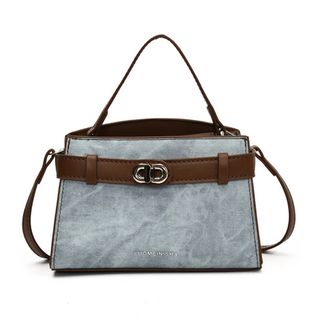 Túi xách nữ, túi đeo chéo da bò loang khóa cài có dây đeo chéo K729