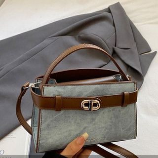 Túi xách nữ, túi đeo chéo da bò loang khóa cài có dây đeo chéo K729