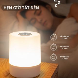 đèn ngủ để bàn có đồng hồ, điều khiển từ xa hoặc cảm ứng với đèn, tích điện