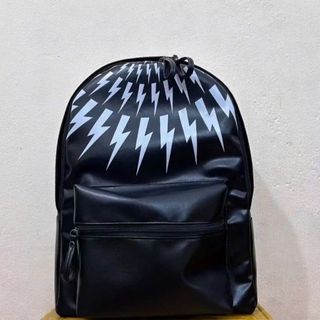 Balo đi học, ba lô đi chơi đựng vừa sách vở a4 da bóng họa tiết tia sét, quai đeo bản to K634