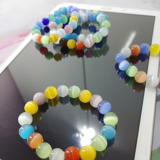 Chuỗi hạt đeo tay phong thủy đẹp vòng tay 10ly đá mắt mèo nhiều màu sắc 10li