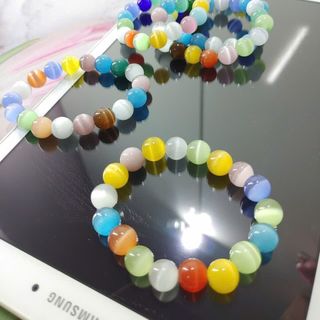 Chuỗi hạt đeo tay phong thủy đẹp vòng tay 10ly đá mắt mèo nhiều màu sắc 10li