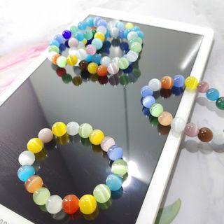 Chuỗi hạt đeo tay phong thủy đẹp vòng tay 10ly đá mắt mèo nhiều màu sắc 10li