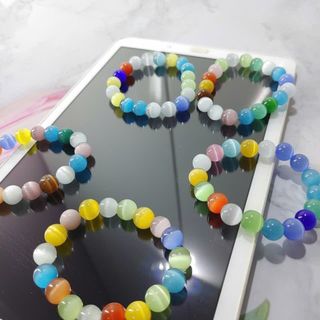 Chuỗi hạt đeo tay phong thủy đẹp vòng tay 10ly đá mắt mèo nhiều màu sắc 10li