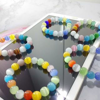 Chuỗi hạt đeo tay phong thủy đẹp vòng tay 10ly đá mắt mèo nhiều màu sắc 10li