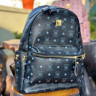 Balo da quai to có đệm mút đi học, balo đi chơi họa tiết hình gấu from cứng cáp K714